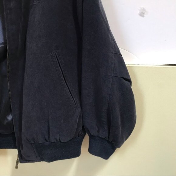 Balenciaga Bomber Navy Jacket Logo Zipper Pocket Lined Vintage Minimalist Coat M - Picture 11 of 16